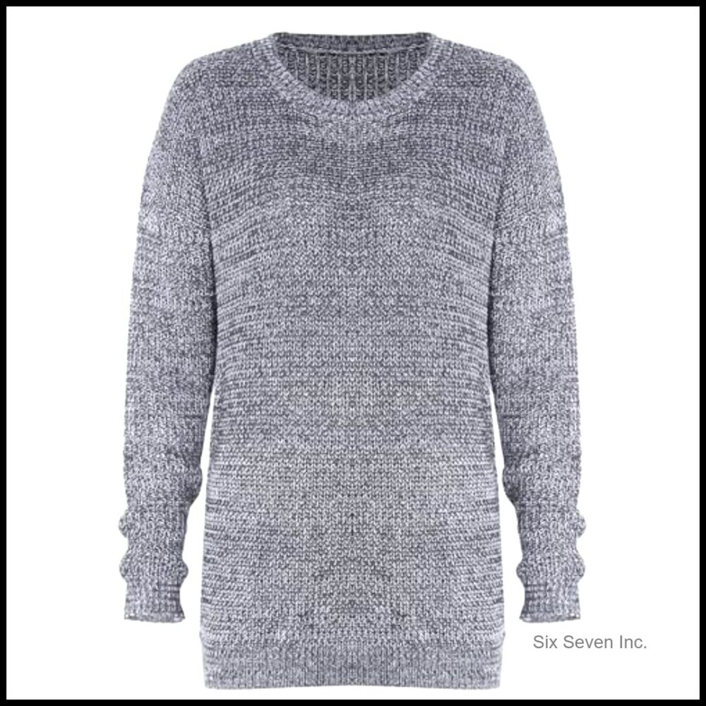 Cute Heart Pattern Elbow Patchwork Knitted Pullov… - image 4